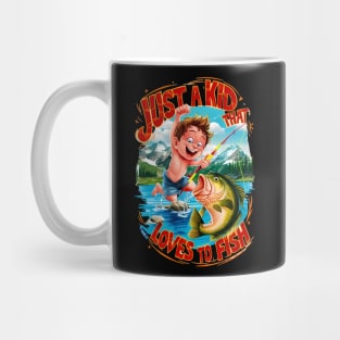 Fishy Adventure: Just a Kid That Loves To Fish Mug